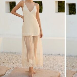 Sheer Maxi Linen Slip Dress